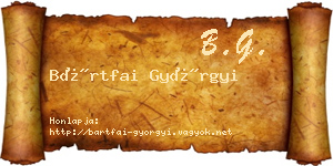 Bártfai Györgyi névjegykártya